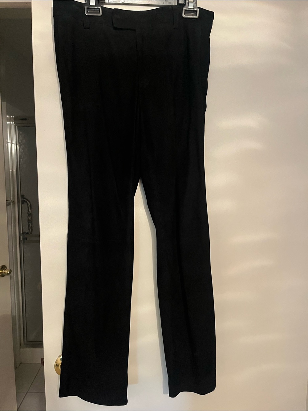Ralph Lauren Women’s Black SuedeDress Pants - Flat Front Trousers